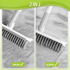 IVYROLL Grout Brush with Long Handle, Grout Cleaner for Tile Floors, Shower Tile Floor Scrubber for Cleaning Baseboard Bathroom