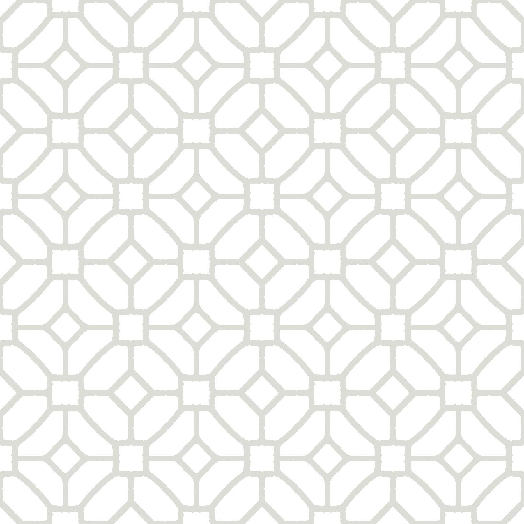 FloorPops FP2946 Lattice Peel Stick Floor Tiles, White & Off-White