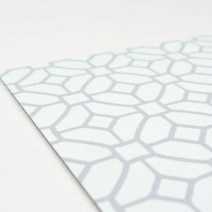 FloorPops FP2946 Lattice Peel Stick Floor Tiles, White & Off-White