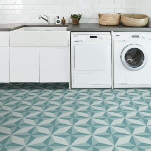 FloorPops Topaz Peel & Stick Floor Tiles, Blue