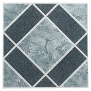 achim home furnishings ftvgm30320 nexus 12-inch vinyl tile, geo light and dark blue diamond pattern, 20-pack, 12"w x 12"l x 1.2mm t