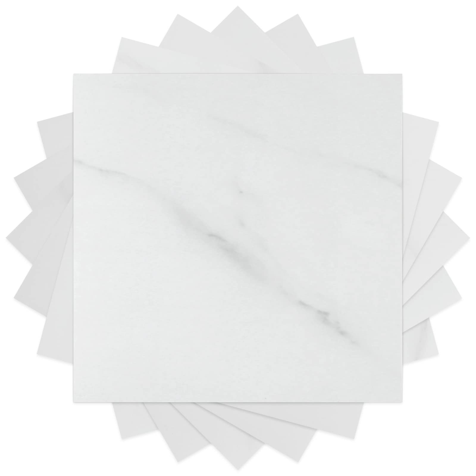 WESTICK Peel and Stick Floor Tile White Marble Bathroom Floor tiles Peel and Stick Waterproof Vinyl Flooring Stick on Floor Tiles Adhesive Flooring Tiles for Kitchen Bedroom Camper 12 x 12 in 5 PCS