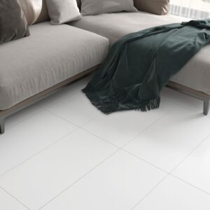 Decotalk Peel and Stick Floor Tile White Vinyl Flooring Tiles for Bathroom White Floor Tiles Stick and Peel Waterproof Vinyl Floor Tiles Removable 15-Sheets White Floor Tile Laminate Flooring 12"x24"