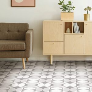 FloorPops 12-in by 12-in Grey Norma Vinyl Peel & Stick Floor Tiles (10 Tiles), (10 sq.ft./Carton)