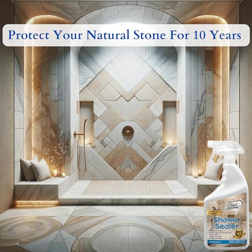 Natural Stone and Grout Penetrating Shower Sealer. Marble, Granite Travertine, Limestone. Protects Making Them Easy to Clean. Works Also on Grout in Tile, Ceramic, and Porcelain. 32oz.