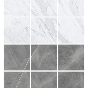 FloorPops x Chris Loves Julia 12-in by 12-in Bonneville Grey & White Marble Peel & Stick Floor Tiles, FP4421