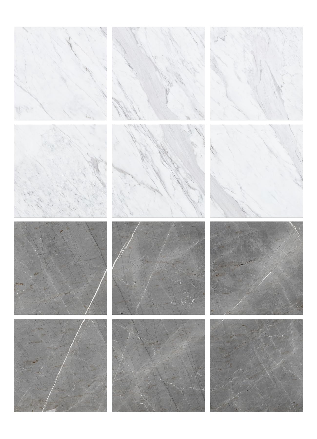 FloorPops x Chris Loves Julia 12-in by 12-in Bonneville Grey & White Marble Peel & Stick Floor Tiles, FP4421