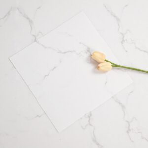 10 PCS Peel and Stick Floor Tile White and Grey Marble Look Self Adhesive Vinyl Flooring 12 x 12 inch Waterproof and Durable Floor Tile Removable Flooring Tiles for Rentals Bathroom Kitchen