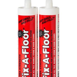 The Original Fix-A-Floor Loose Tile Repair Adhesive For All Tile, Ceramic, Marble, Stone & Wood. Custom Tip for All Grout Sizes 10.1 oz-Pack of 2 *For Best Results Use The Proven Power of a Caulk Gun*