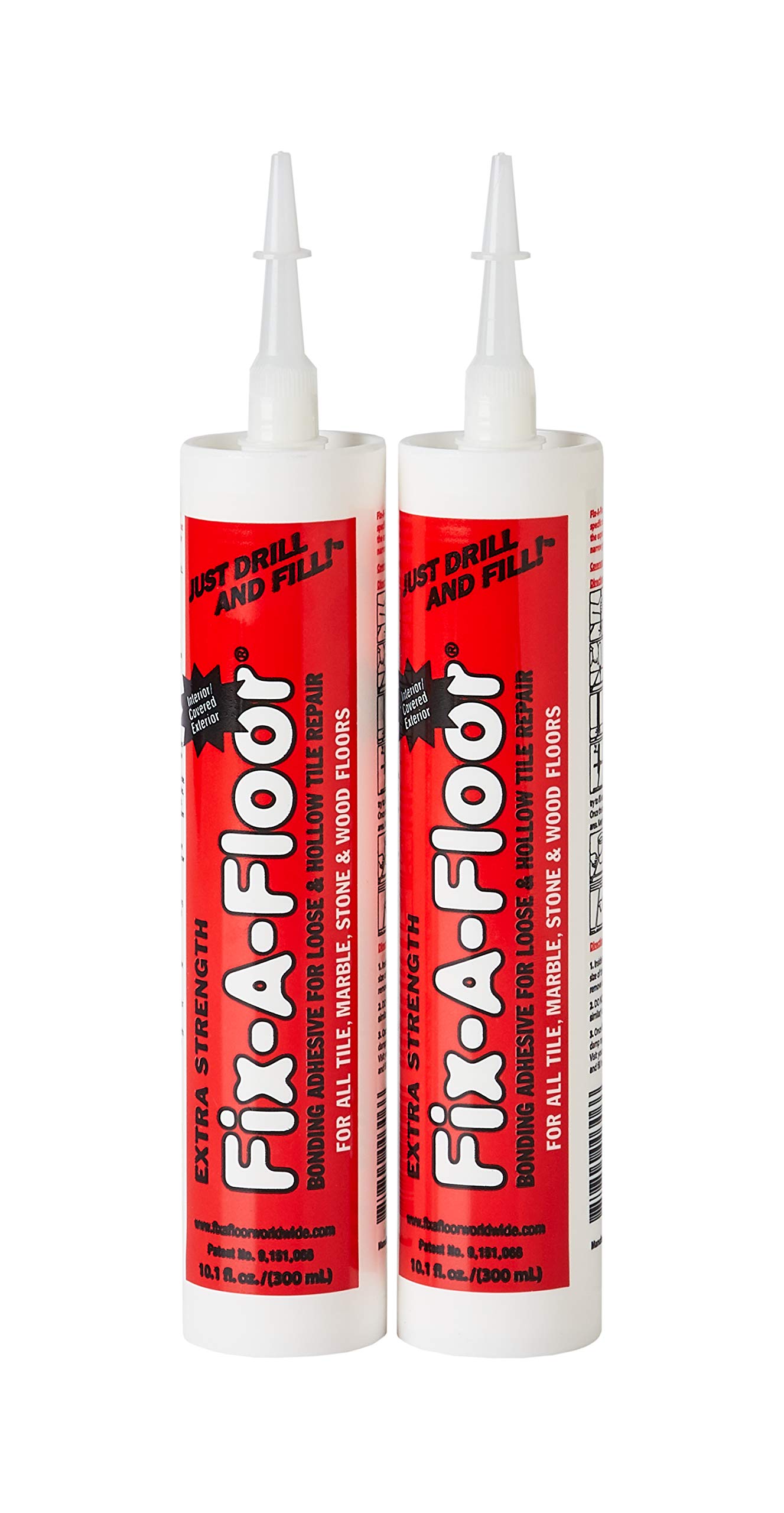 The Original Fix-A-Floor Loose Tile Repair Adhesive For All Tile, Ceramic, Marble, Stone & Wood. Custom Tip for All Grout Sizes 10.1 oz-Pack of 2 *For Best Results Use The Proven Power of a Caulk Gun*