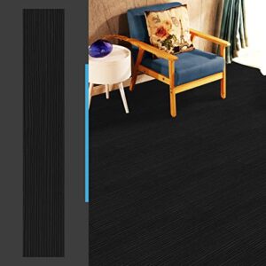 Art3d 36-pack 54 Sq.ft Peel and Stick Floor Tiles Vinyl Plank Flooring Wood Look, Adhesive and Waterproof Tile Sticker for Bedroom, Living Room, Kitchen, RV in Black