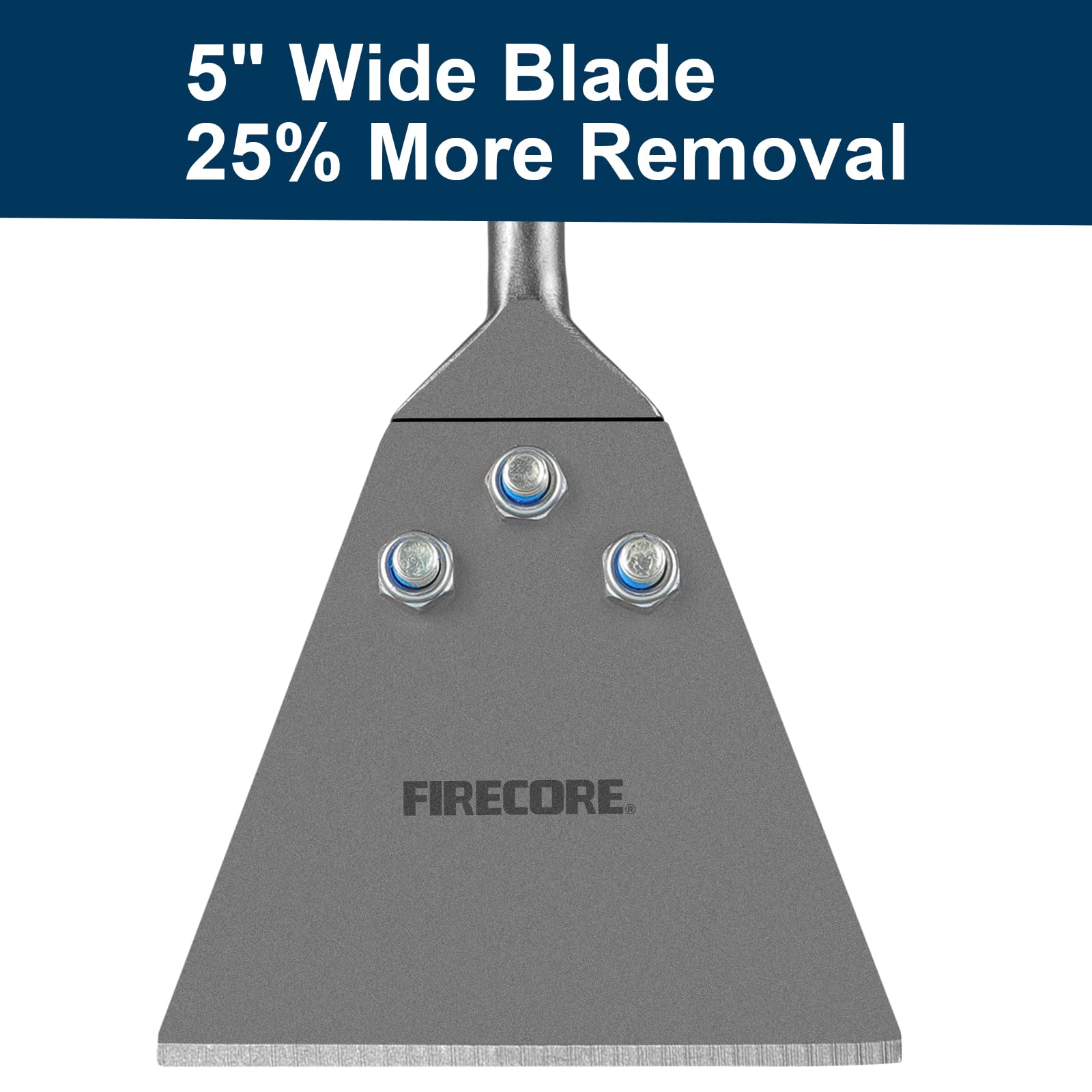 Firecore SDS Plus Floor Scraper with Spare Bolts and Locknuts, 5 Inch x 11 Inch Tile Removal Chisel Tool Long Handle Heavy Duty for Rotary Hammer Drill, Thinset Scraper Adhesives Remover FS22510