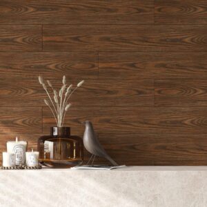 VEELIKE Brown Chestnut Wood Vinyl Flooring Peel and Stick Waterproof Vinyl Plank Flooring 6''x36'' Brown Vinyl Floor Tiles Self Adhesive Removable Floor Stickers for Bathroom Bedroom Kitchen 4-Pack