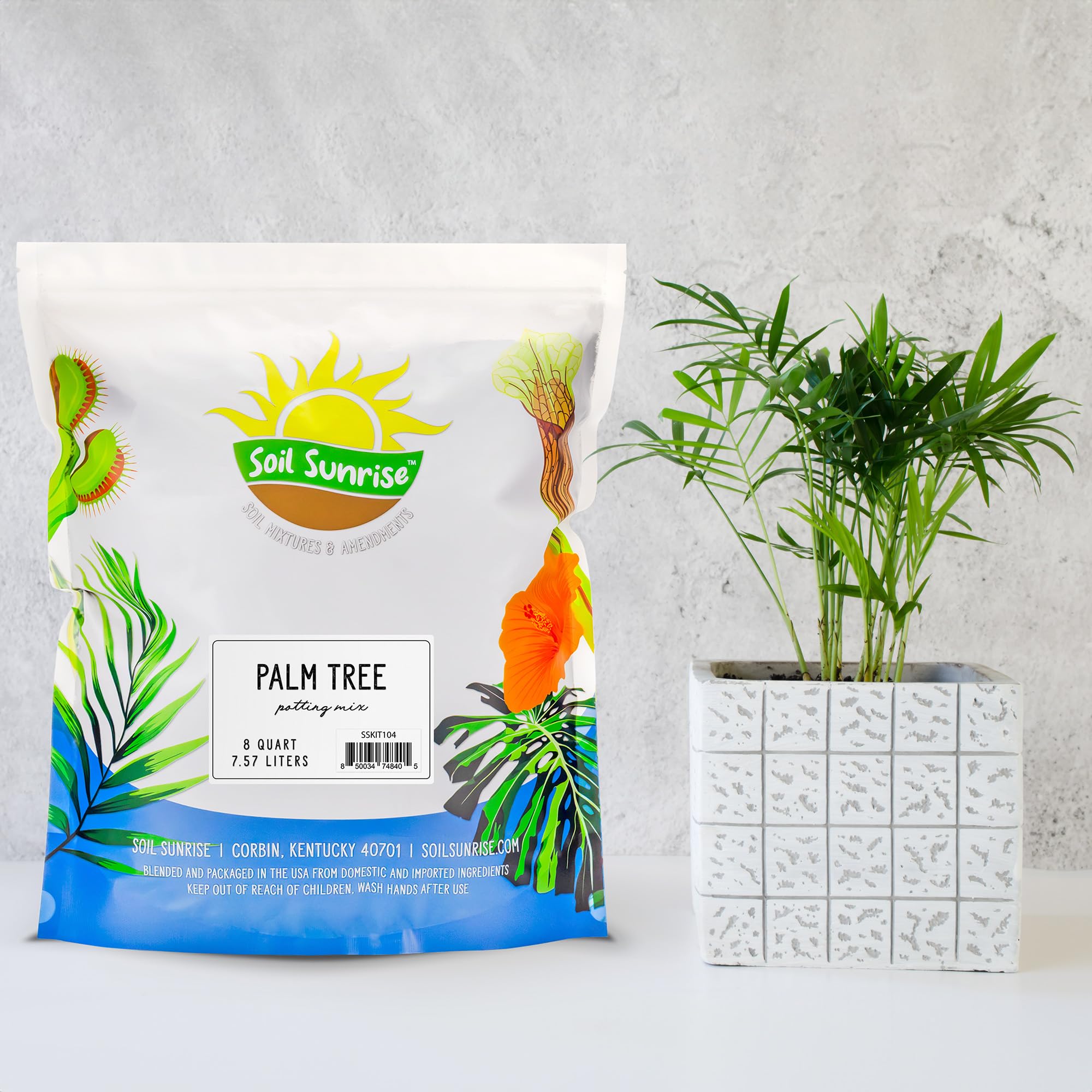 Palm Tree Potting Soil (8 Quarts), All Purpose Mix for Growing Indoor Palm Plants