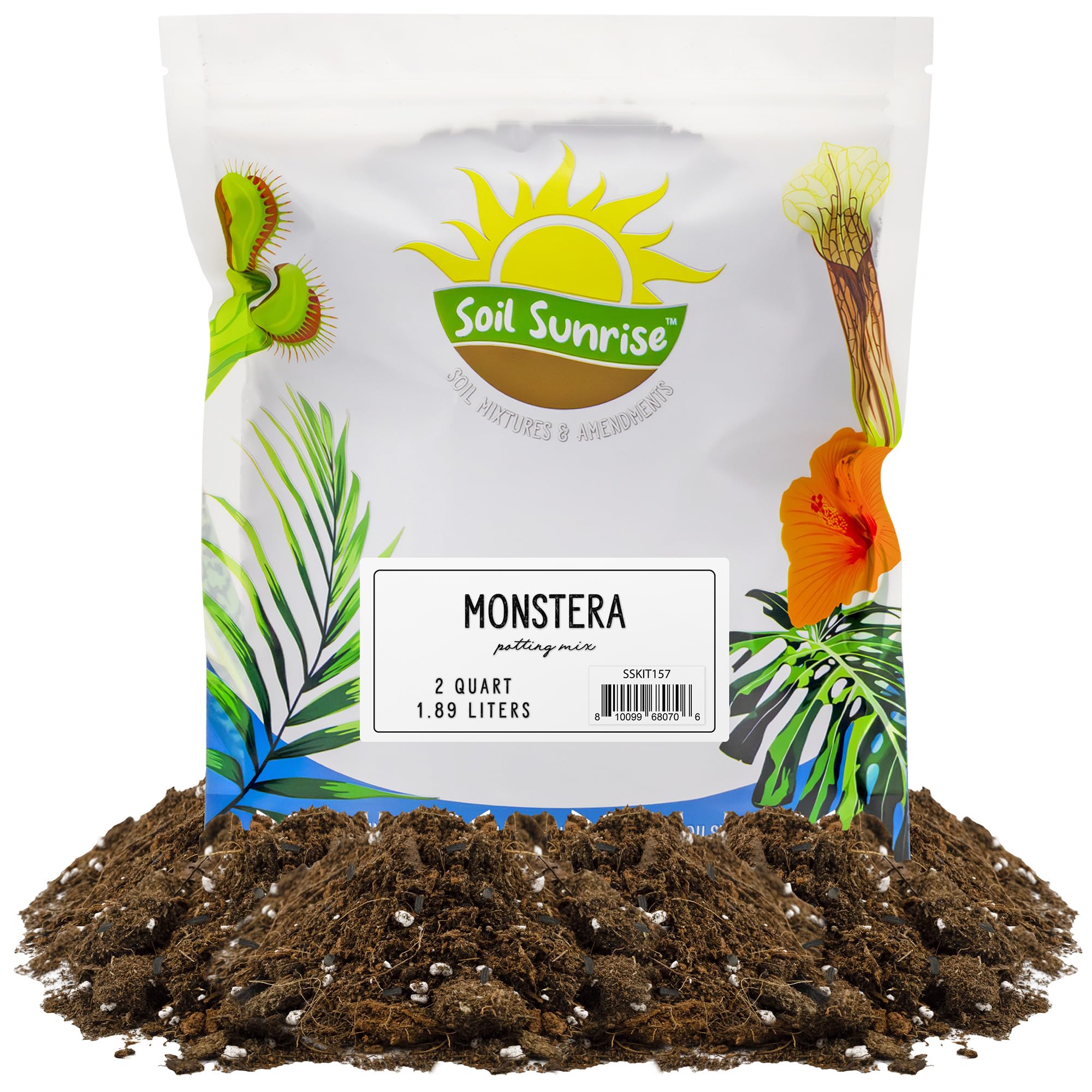 Monstera Houseplant Potting Soil Mix (2 Quarts), Custom Blend for Growing and Repotting