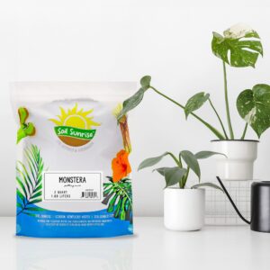 Monstera Houseplant Potting Soil Mix (2 Quarts), Custom Blend for Growing and Repotting