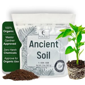 elm dirt premium ancient soil for all plants - organic plant soil for outdoor plants & indoor plant soil | garden soil for plant nutrients growth & protect your plants bugs - roots organic soil (2lbs)