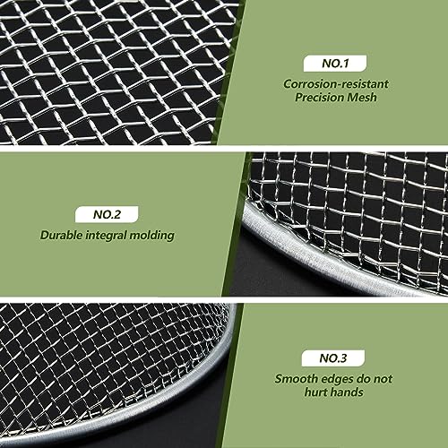 Yaomiao 3 Pack Stainless Steel Sand Sifter Garden Soil Sifter for Rocks Compost Sifter Garden Potting Lawn Soil Sieve for 5 Gallon Bucket, 0.08/0.12/0.2 Inch Mesh Screen