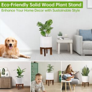 hismocal Wood Plant Stand Indoor/Outdoor for Plants, Large Size Planter Stand Holder,Sturdy and Stable Flower Pot Stand,Fits Most Size Flower Pots In Room(1 Pack)