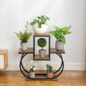 CHPHI Plant Stand Indoor Creative Heart Shape Plant Stand Indoor, Outdoor Wood Plant Stands for Multiple Plants, Tiered Plant Shelf Table Plant Pot Stand for Living Room……