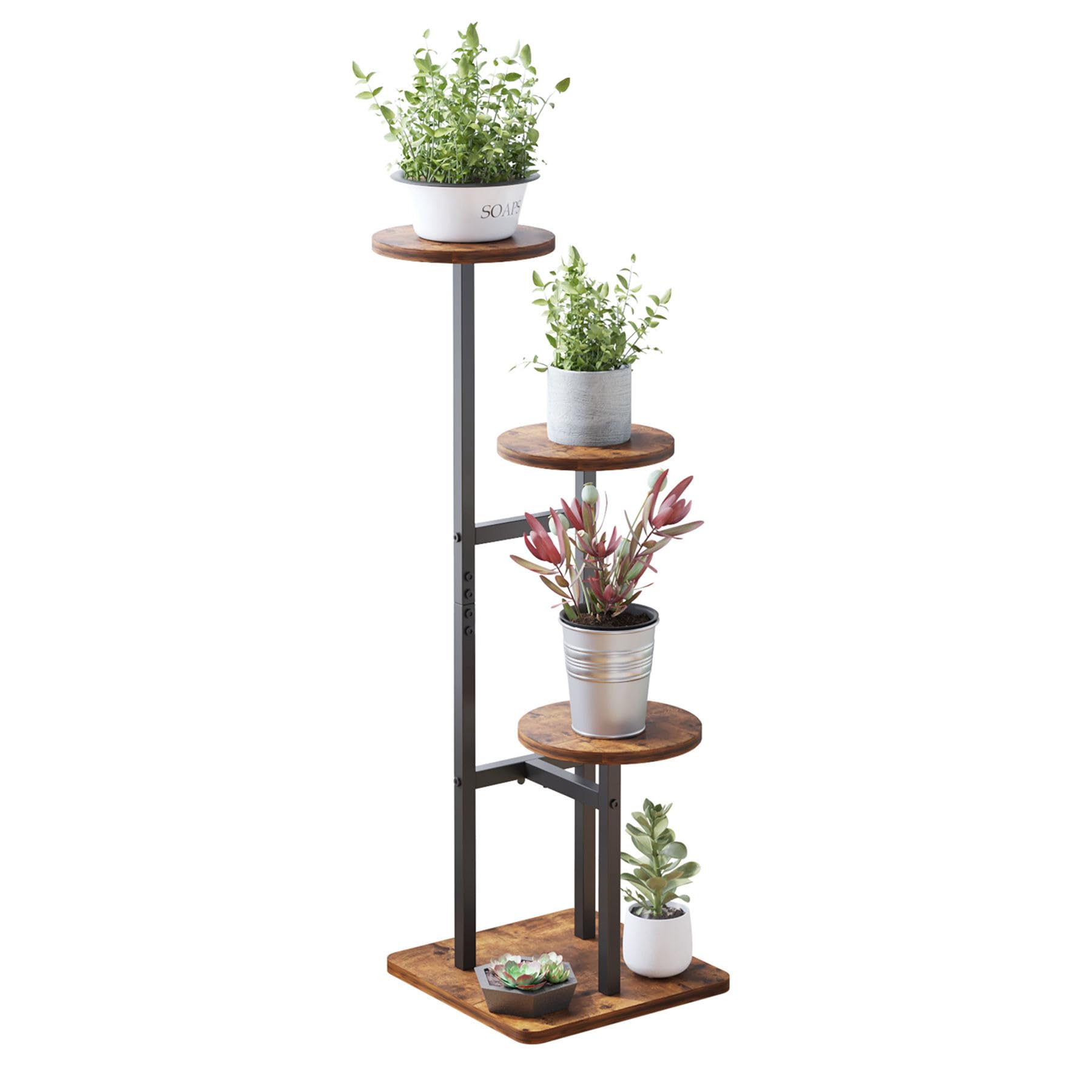 VonDream 5 Tier Plant Stand Indoor, Tiered Plant Stands for Indoor Plants Multiple, Corner Flower Stand for Living Room, Multi-Layer Vintage Design Plant Shelf