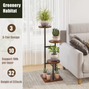 VonDream 5 Tier Plant Stand Indoor, Tiered Plant Stands for Indoor Plants Multiple, Corner Flower Stand for Living Room, Multi-Layer Vintage Design Plant Shelf