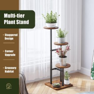 VonDream 5 Tier Plant Stand Indoor, Tiered Plant Stands for Indoor Plants Multiple, Corner Flower Stand for Living Room, Multi-Layer Vintage Design Plant Shelf