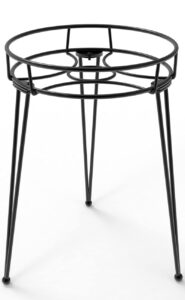 iltreflo midcentury modern metal potted plant stand 18.7 inches tall flower pot holder large rustproof iron garden container heavy duty rack for planter,black