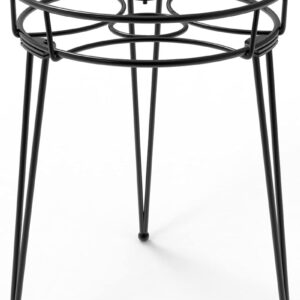 iLTreFlo Midcentury Modern Metal Potted Plant Stand 18.7 inches Tall Flower Pot Holder Large Rustproof Iron Garden Container Heavy Duty Rack for Planter,Black