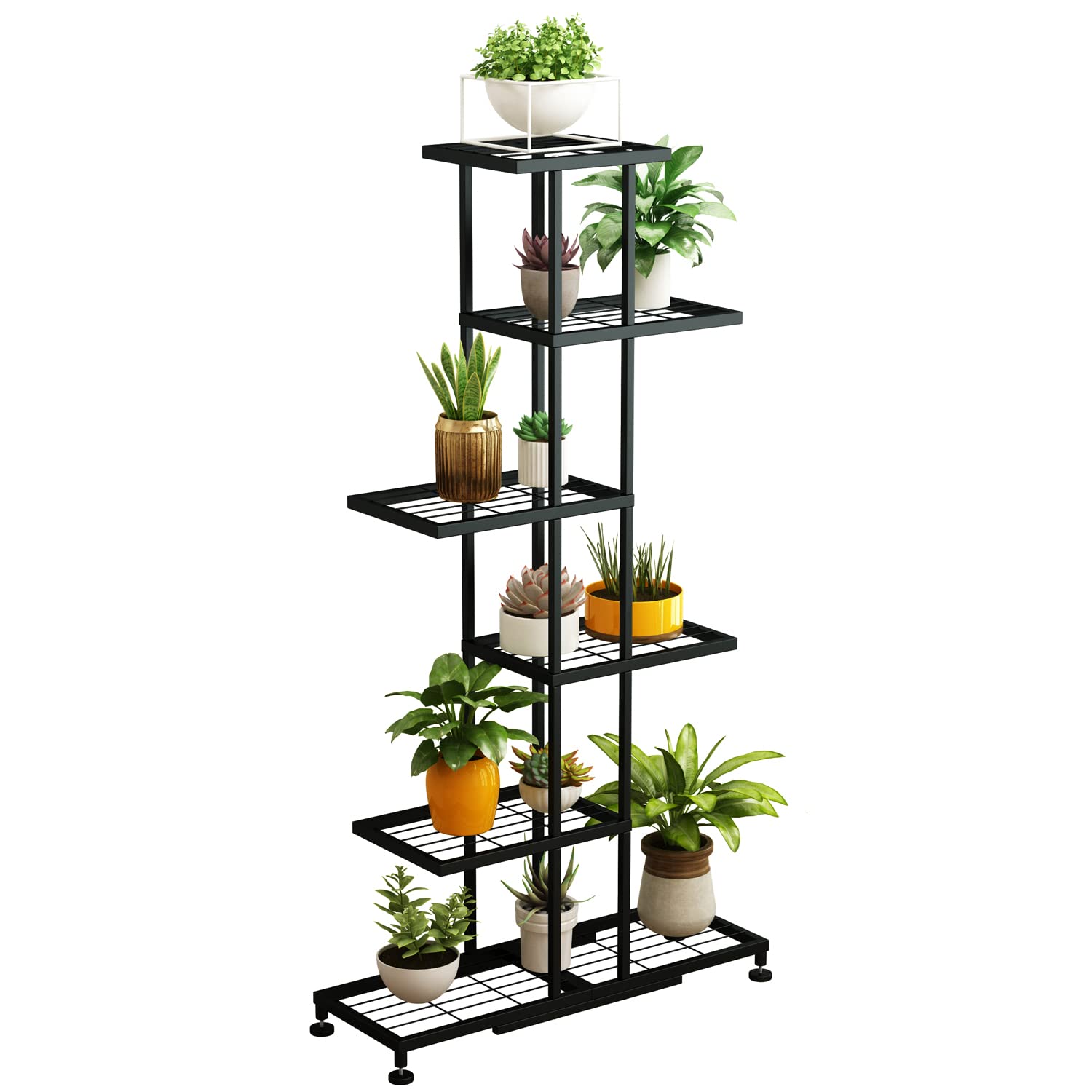 Metal Plant Stand, 6 Tier 12 Potted, Upgrade Multiple Plant Rack Shelf Organizer, ​Indoor Planter Display Shelving Unit for Patio Garden Corner Balcony Living Room