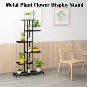 Metal Plant Stand, 6 Tier 12 Potted, Upgrade Multiple Plant Rack Shelf Organizer, ​Indoor Planter Display Shelving Unit for Patio Garden Corner Balcony Living Room