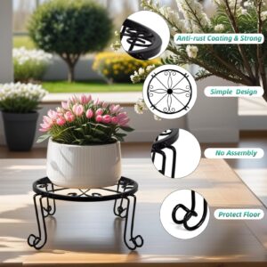 PAITIN 5 Pack Metal Plant Stands,Heavy Duty Flower Pot Stands for Outdoor Indoor Plants,Iron Flower Rack For Garden And Home (Black)