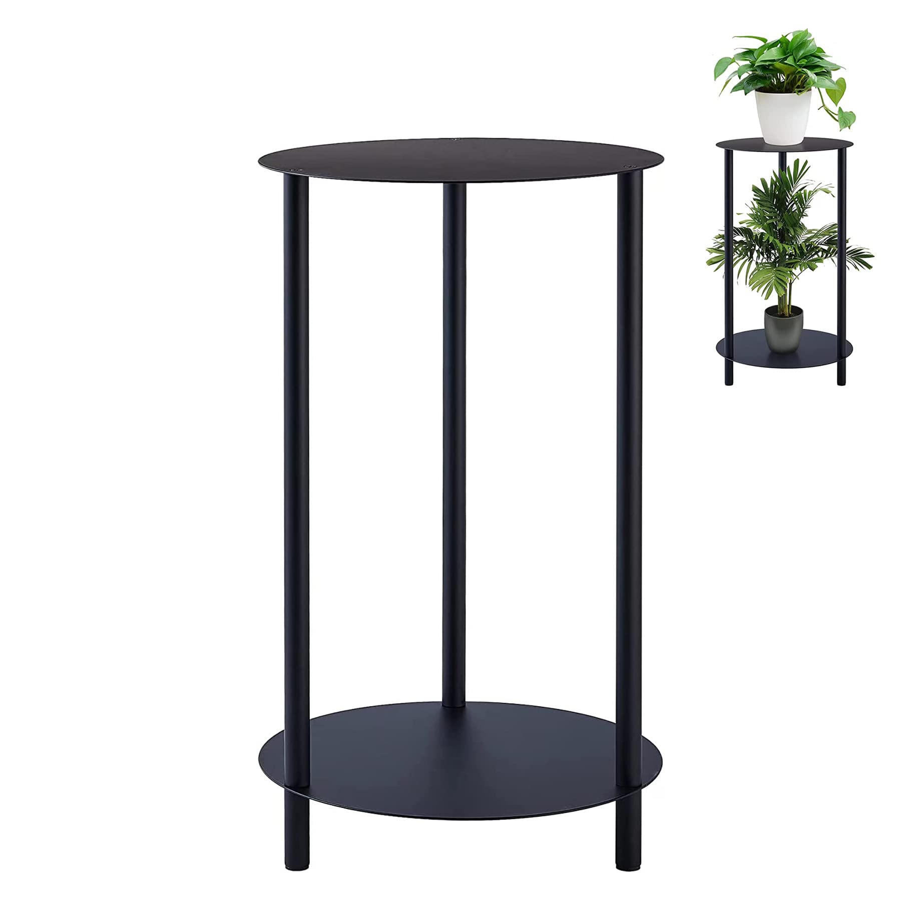 Baoswi 2 Tier Plant Stand Indoor, Metal Planter Stand for Indoor Plants, Multi-purpose Plant Holder Shelf for Flower Pots Corner Display Rack for Event Decor Living Room Balcony Garden Patio