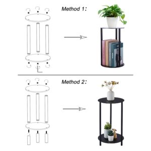 Baoswi 2 Tier Plant Stand Indoor, Metal Planter Stand for Indoor Plants, Multi-purpose Plant Holder Shelf for Flower Pots Corner Display Rack for Event Decor Living Room Balcony Garden Patio