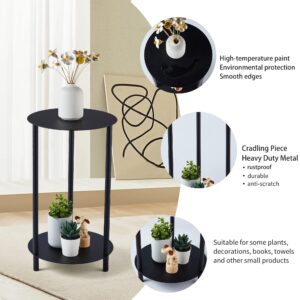 Baoswi 2 Tier Plant Stand Indoor, Metal Planter Stand for Indoor Plants, Multi-purpose Plant Holder Shelf for Flower Pots Corner Display Rack for Event Decor Living Room Balcony Garden Patio