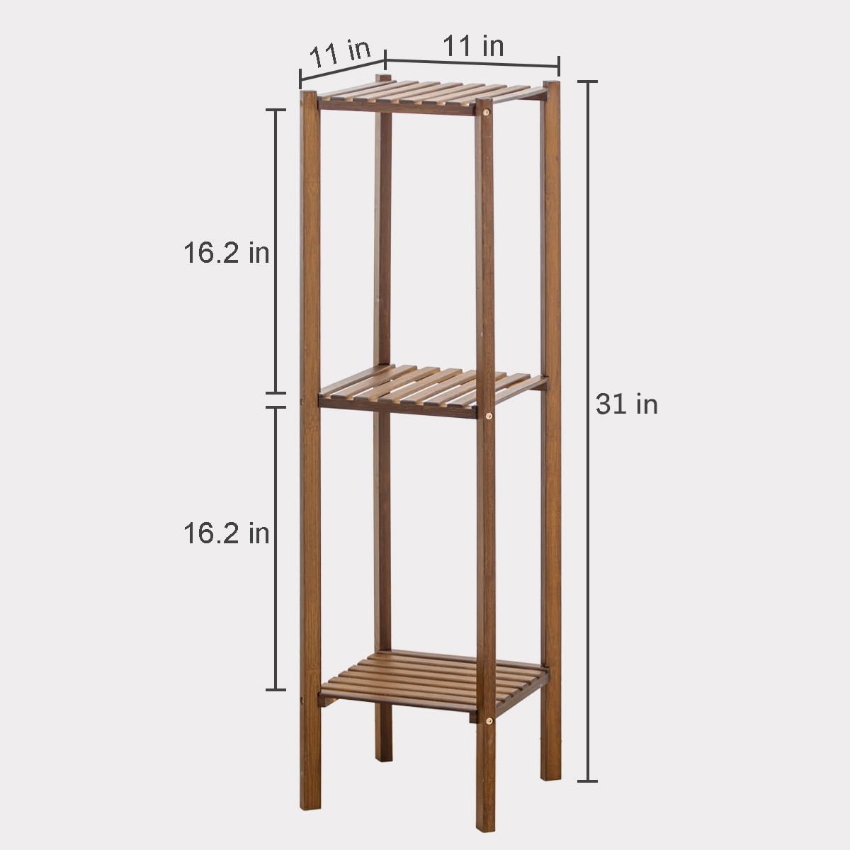 COPREE Bamboo Utility 3 Tier Plant Stand Rack Multiple Flower Pot Holder Shelf Indoor Outdoor Planter Display shelving unit for Patio Garden