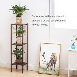 COPREE Bamboo Utility 3 Tier Plant Stand Rack Multiple Flower Pot Holder Shelf Indoor Outdoor Planter Display shelving unit for Patio Garden