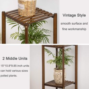 COPREE Bamboo Utility 3 Tier Plant Stand Rack Multiple Flower Pot Holder Shelf Indoor Outdoor Planter Display shelving unit for Patio Garden