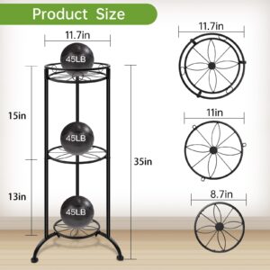 Lilybud--lily Plant Stand Indoor Outdoor, 3 Tier Plant Stands for Indoor Plants 35'' Tall Plant Shelf Metal Plant Holder Heavy Duty Flower Stand for Patio Garden Deck Living Room