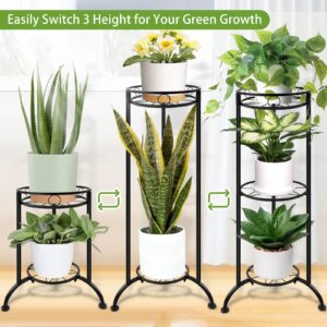 Lilybud--lily Plant Stand Indoor Outdoor, 3 Tier Plant Stands for Indoor Plants 35'' Tall Plant Shelf Metal Plant Holder Heavy Duty Flower Stand for Patio Garden Deck Living Room