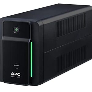 APC UPS 950VA Line Interactive UPS Battery Backup, BVK950M2 Backup Battery with AVR, 2 USB Charging Ports (Type C/Type A), Back-UPS Uninterruptible Power Supply, Black