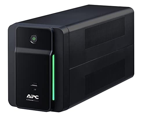 APC UPS 950VA Line Interactive UPS Battery Backup, BVK950M2 Backup Battery with AVR, 2 USB Charging Ports (Type C/Type A), Back-UPS Uninterruptible Power Supply, Black