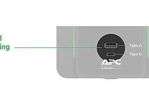 APC UPS 950VA Line Interactive UPS Battery Backup, BVK950M2 Backup Battery with AVR, 2 USB Charging Ports (Type C/Type A), Back-UPS Uninterruptible Power Supply, Black