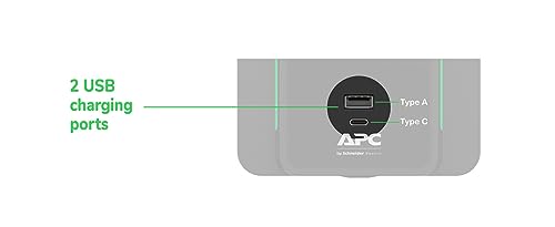 APC UPS 950VA Line Interactive UPS Battery Backup, BVK950M2 Backup Battery with AVR, 2 USB Charging Ports (Type C/Type A), Back-UPS Uninterruptible Power Supply, Black