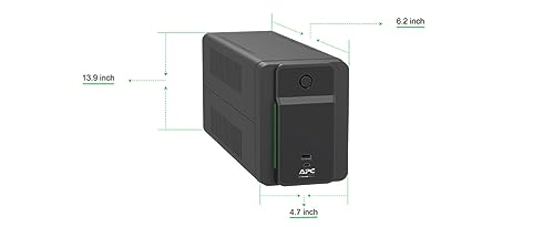 APC UPS 950VA Line Interactive UPS Battery Backup, BVK950M2 Backup Battery with AVR, 2 USB Charging Ports (Type C/Type A), Back-UPS Uninterruptible Power Supply, Black