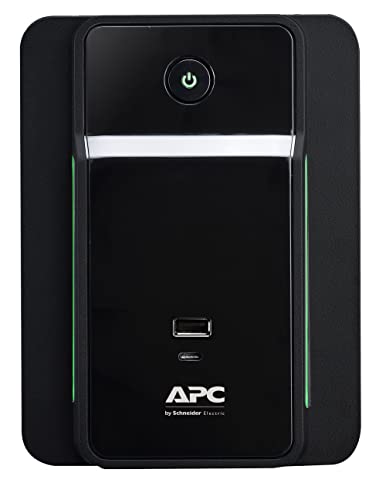 APC UPS 950VA Line Interactive UPS Battery Backup, BVK950M2 Backup Battery with AVR, 2 USB Charging Ports (Type C/Type A), Back-UPS Uninterruptible Power Supply, Black