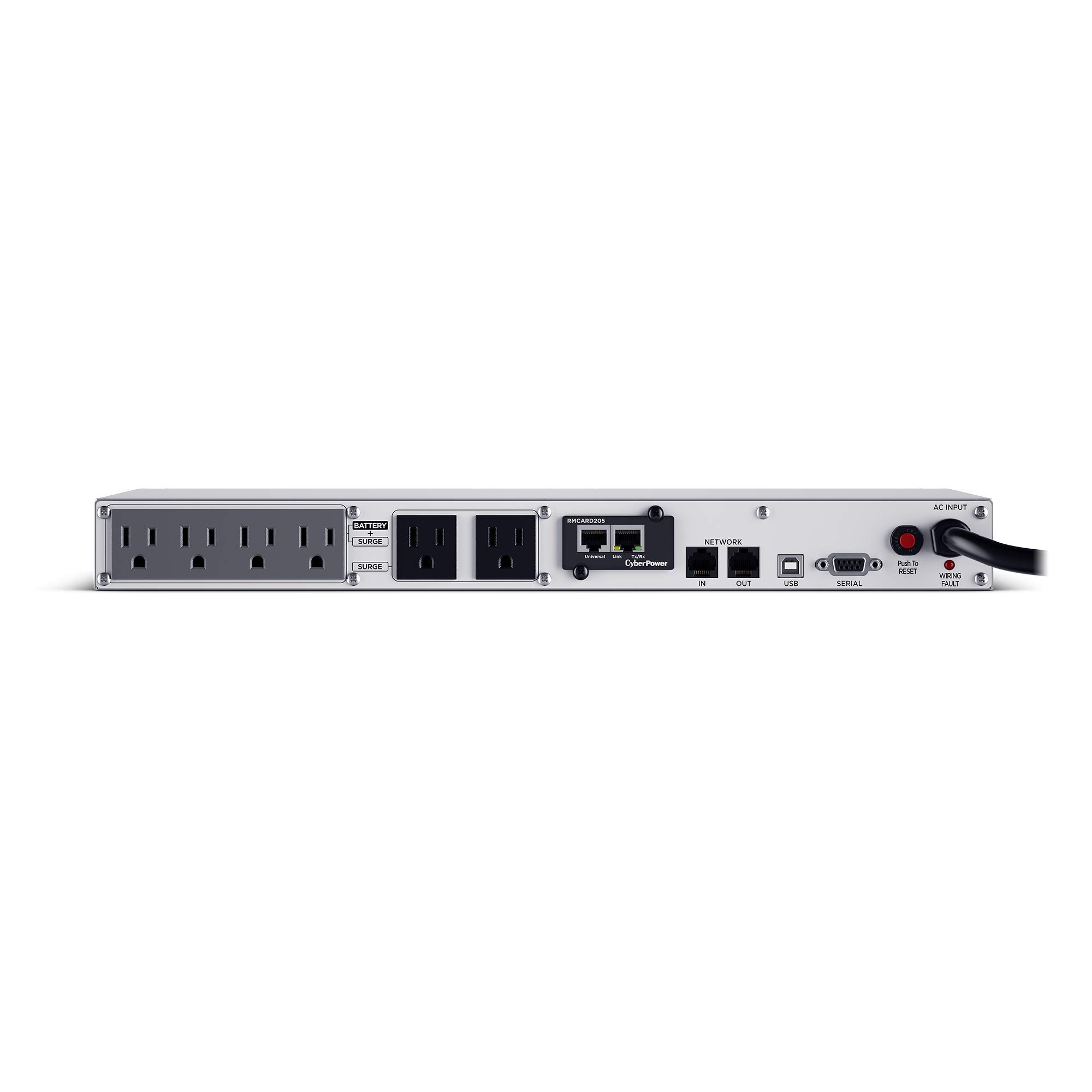 CyberPower OR500LCDRM1U Smart App LCD UPS, 500VA/300W, 6 Outlets, AVR, 1U Rackmount