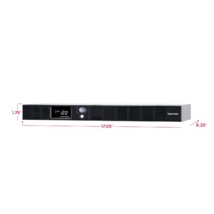 CyberPower OR500LCDRM1U Smart App LCD UPS, 500VA/300W, 6 Outlets, AVR, 1U Rackmount