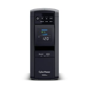 cyberpower cp1000pfclcd pfc sinewave ups system, 1000va/600w, 10 outlets, avr, mini-tower, black