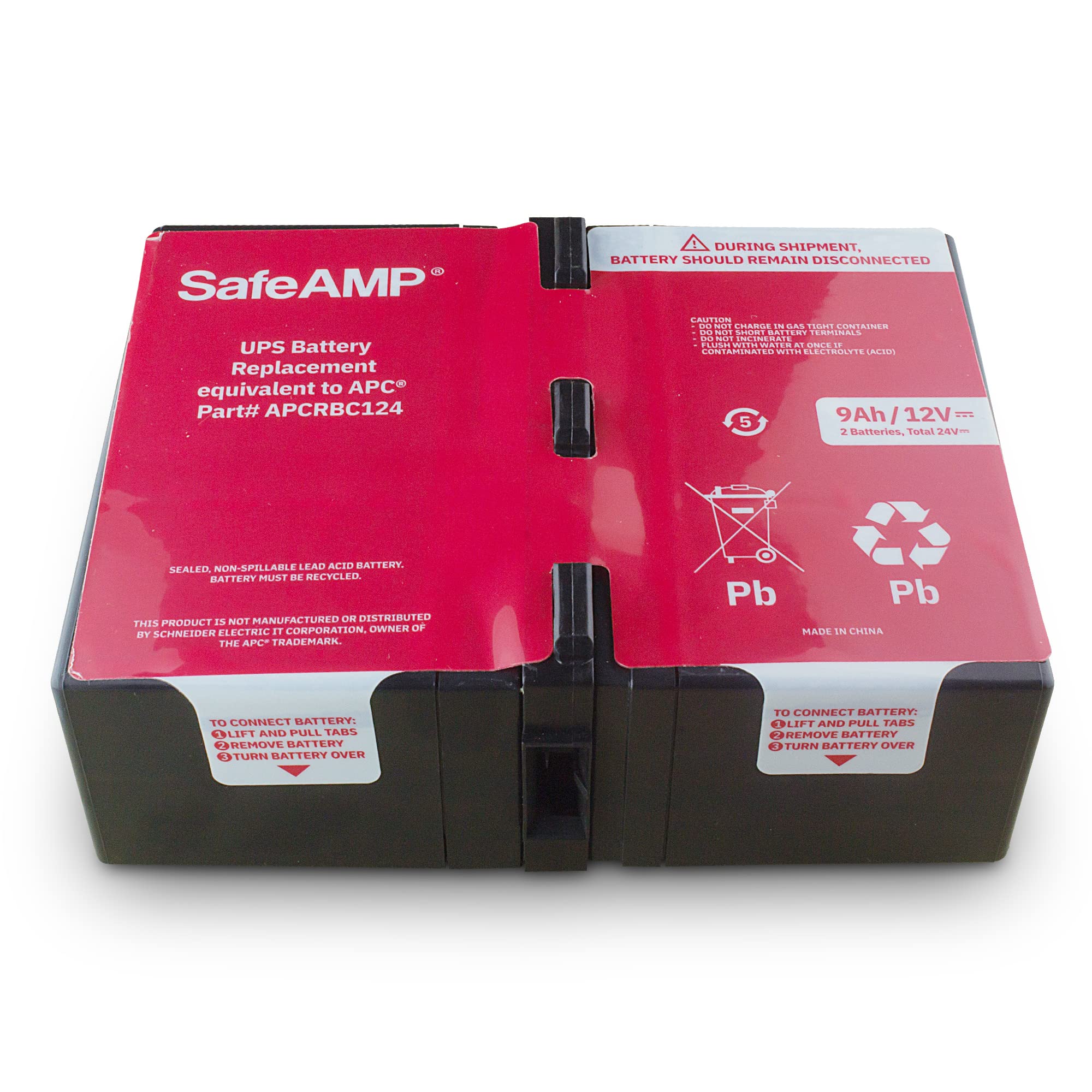 SafeAMP UPS 9Ah, 24VDC VRLA Battery Replacement APCRBC124 Compatible with APC UPS Models BR1000G, BX1350M, BN1350G, BX1000G, BX1300G.…